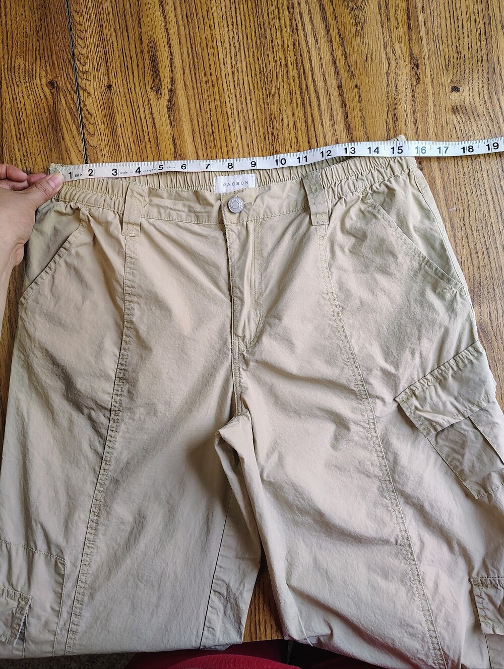 Pacsun Low Rise Puddle Wide Leg Cargo Pants Khaki Women's Elastic Waist size M. - Picture 8 of 16